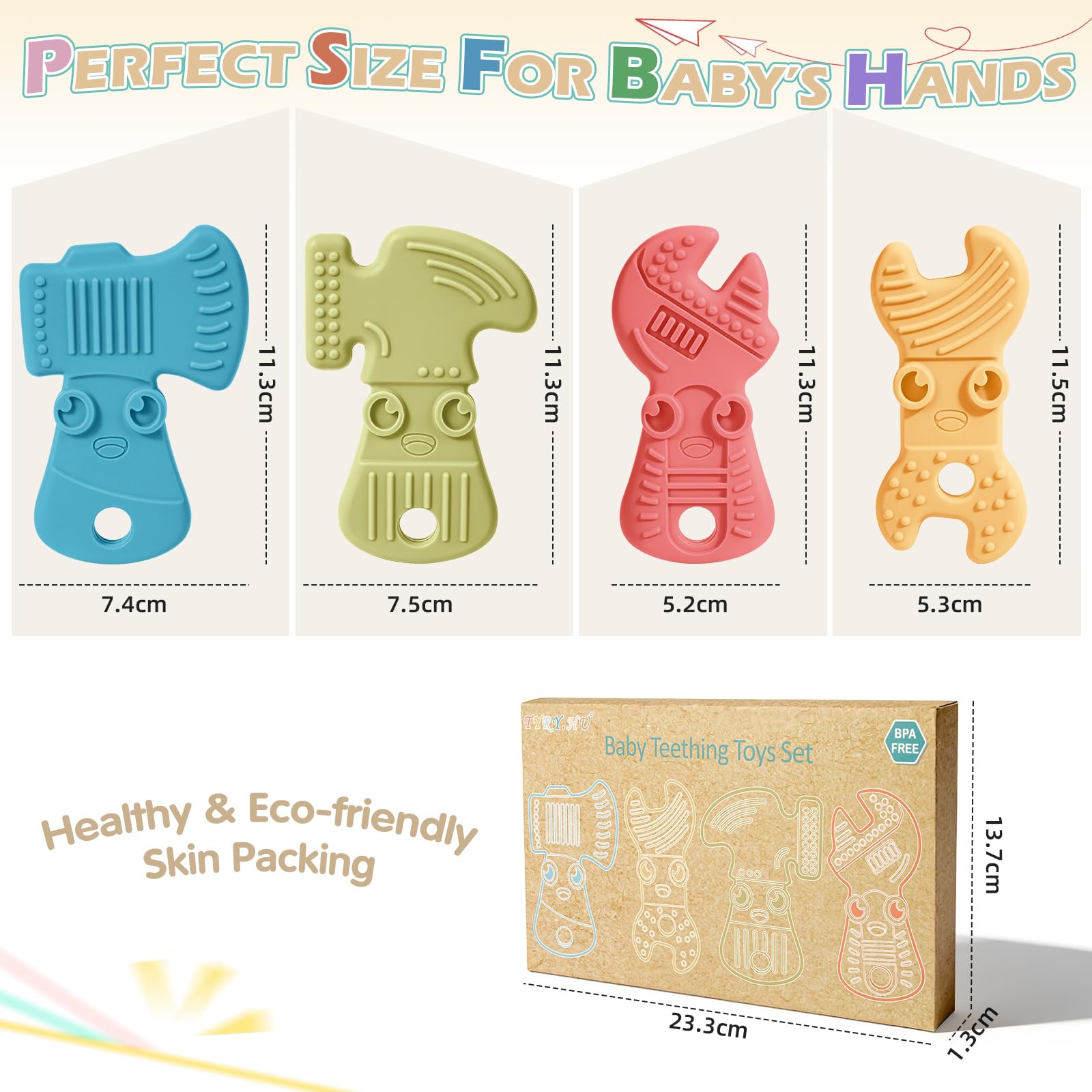 TYRY.HU Teethers massaggiagengive silicone 4 pezzi A