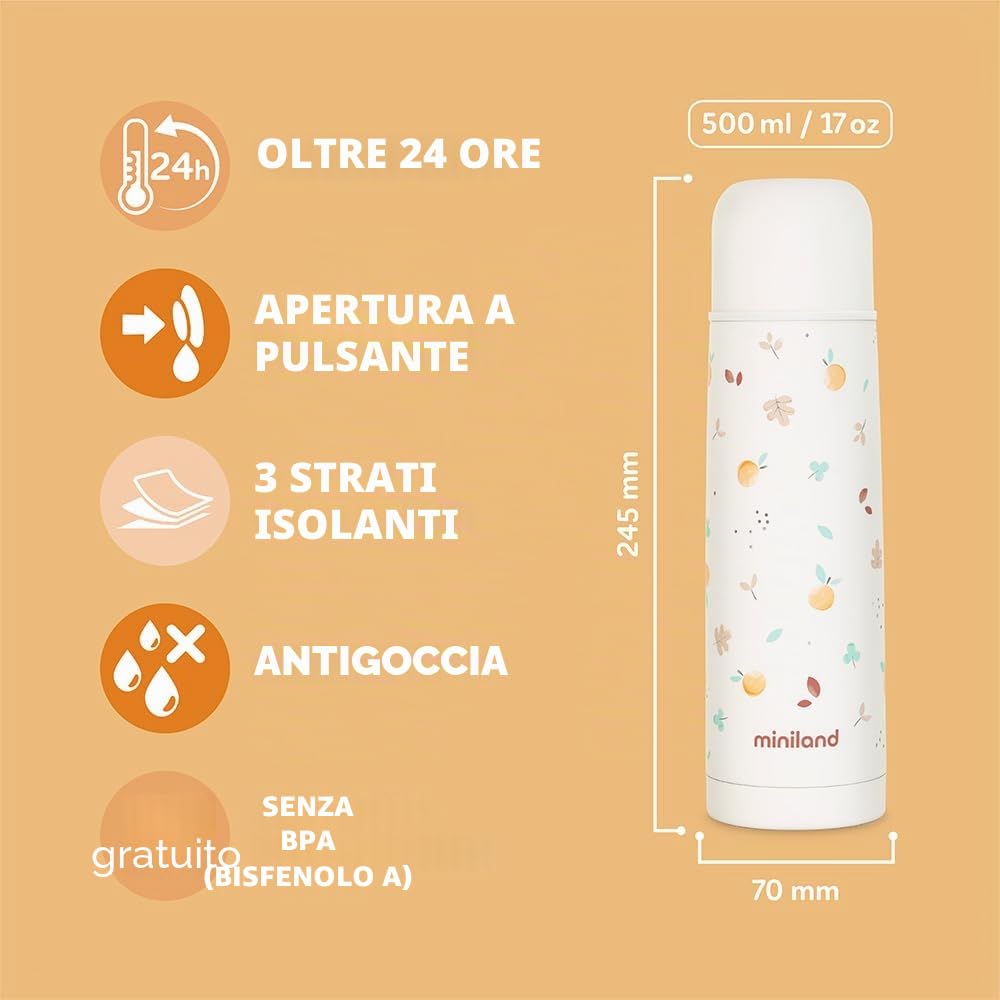 Miniland Thermy Valencia borraccia termica 500 ml acciaio