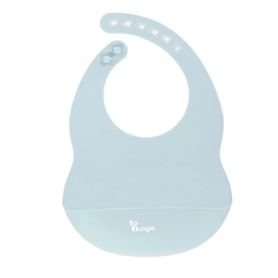 BoJungle Food & Drink Bavaglino Silicone Blu con Tasca