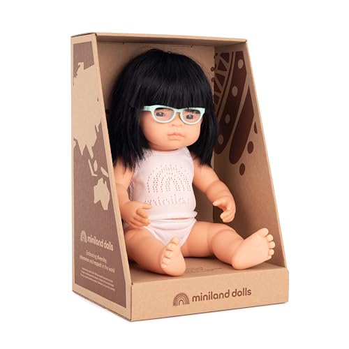 Miniland Bambole 31113 Bambola Asiatica Occhiali 38 cm