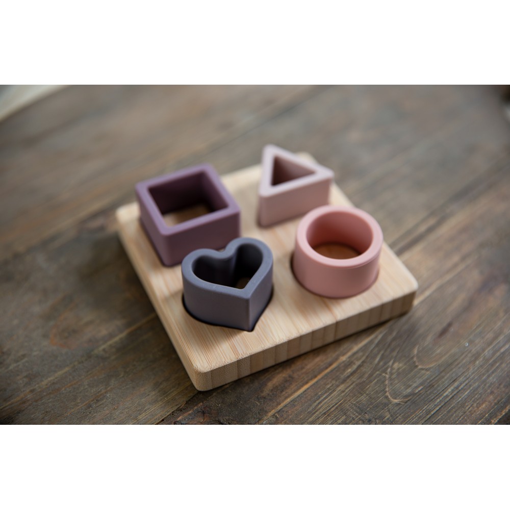 BoJungle Playtime B-Bamboo Heart gioco forme rosa silicone