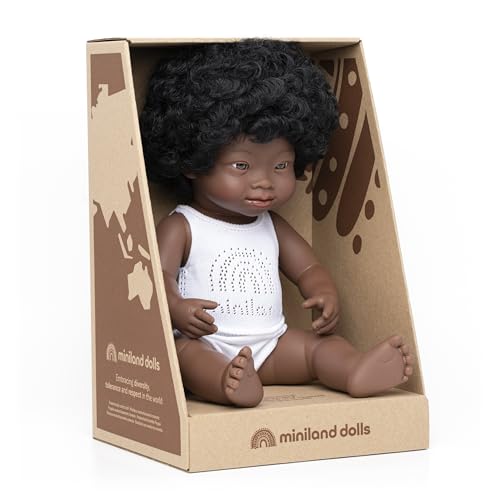 Miniland 31171 Bambola Africana Down 38 cm Vinile