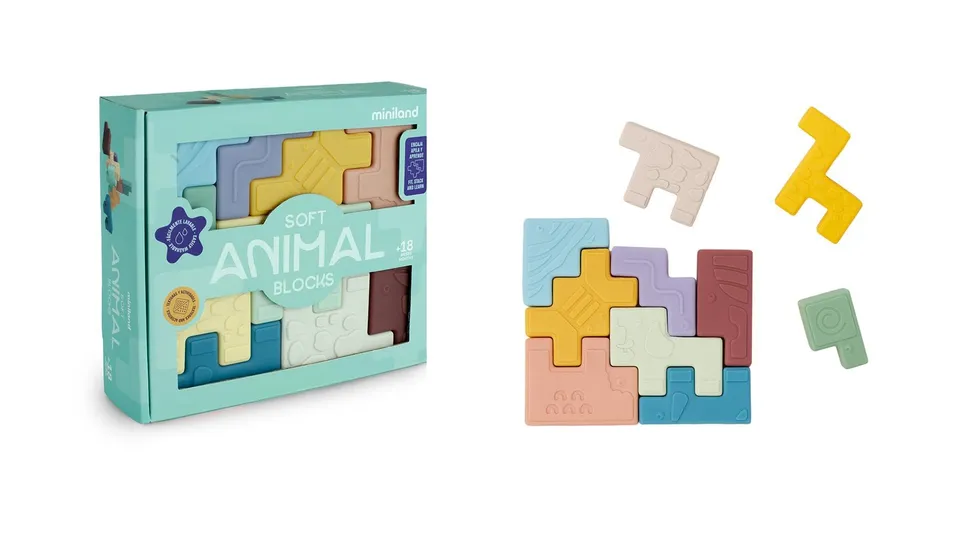 Miniland Soft Animal Blocks puzzle morbido animali 10 pezzi