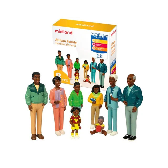 Miniland 27396 Famiglia Africana 8 Figure 14cm Diversità