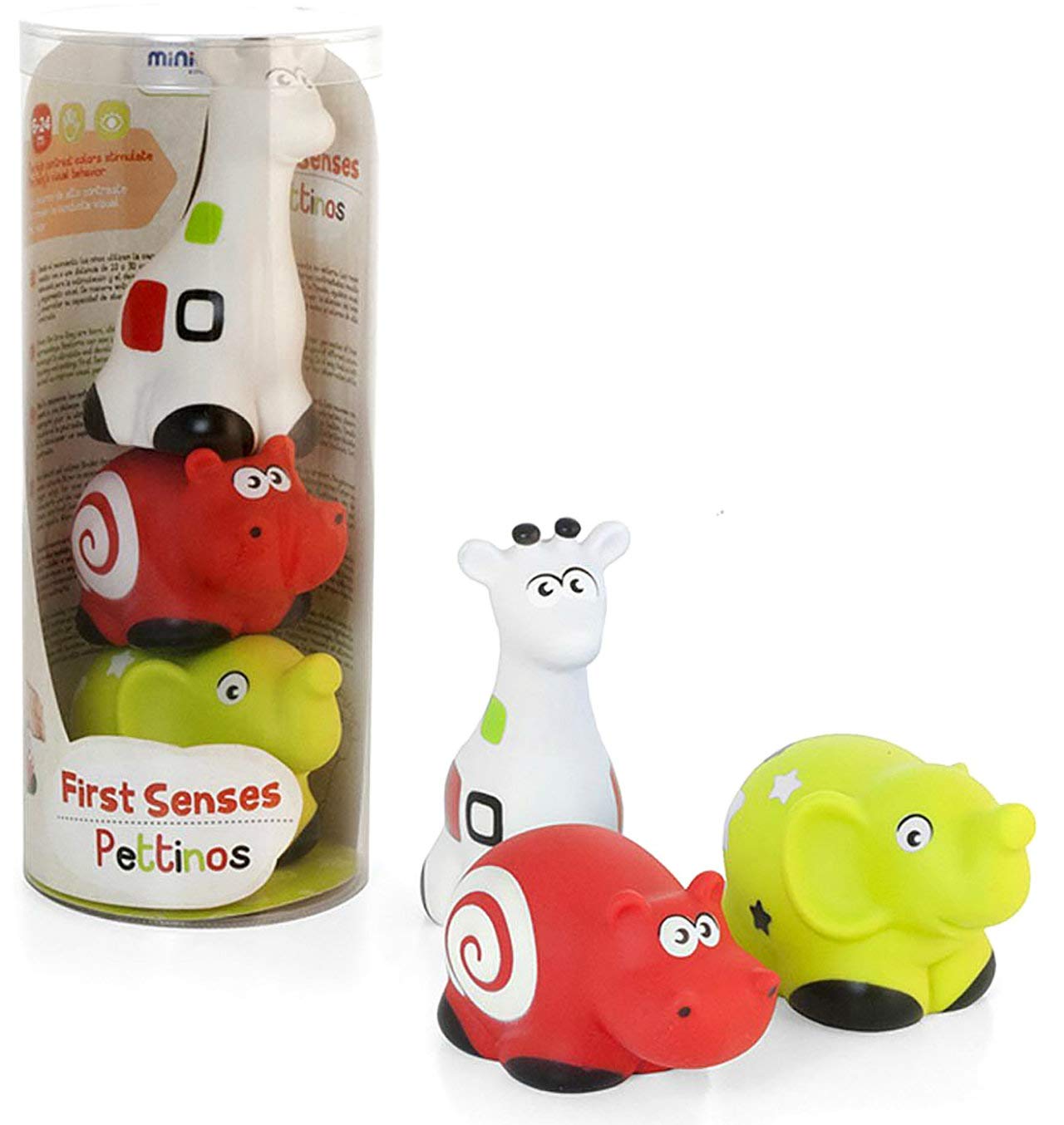 Miniland Prima infanzia Pettinos animali morbidi giraffa 3 pezzi