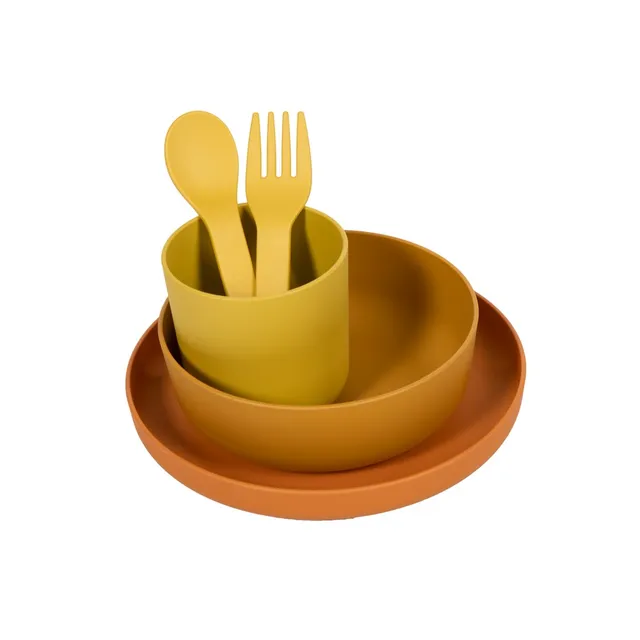 BoJungle Food & Drink set pappa 5 pezzi ocra CPLA