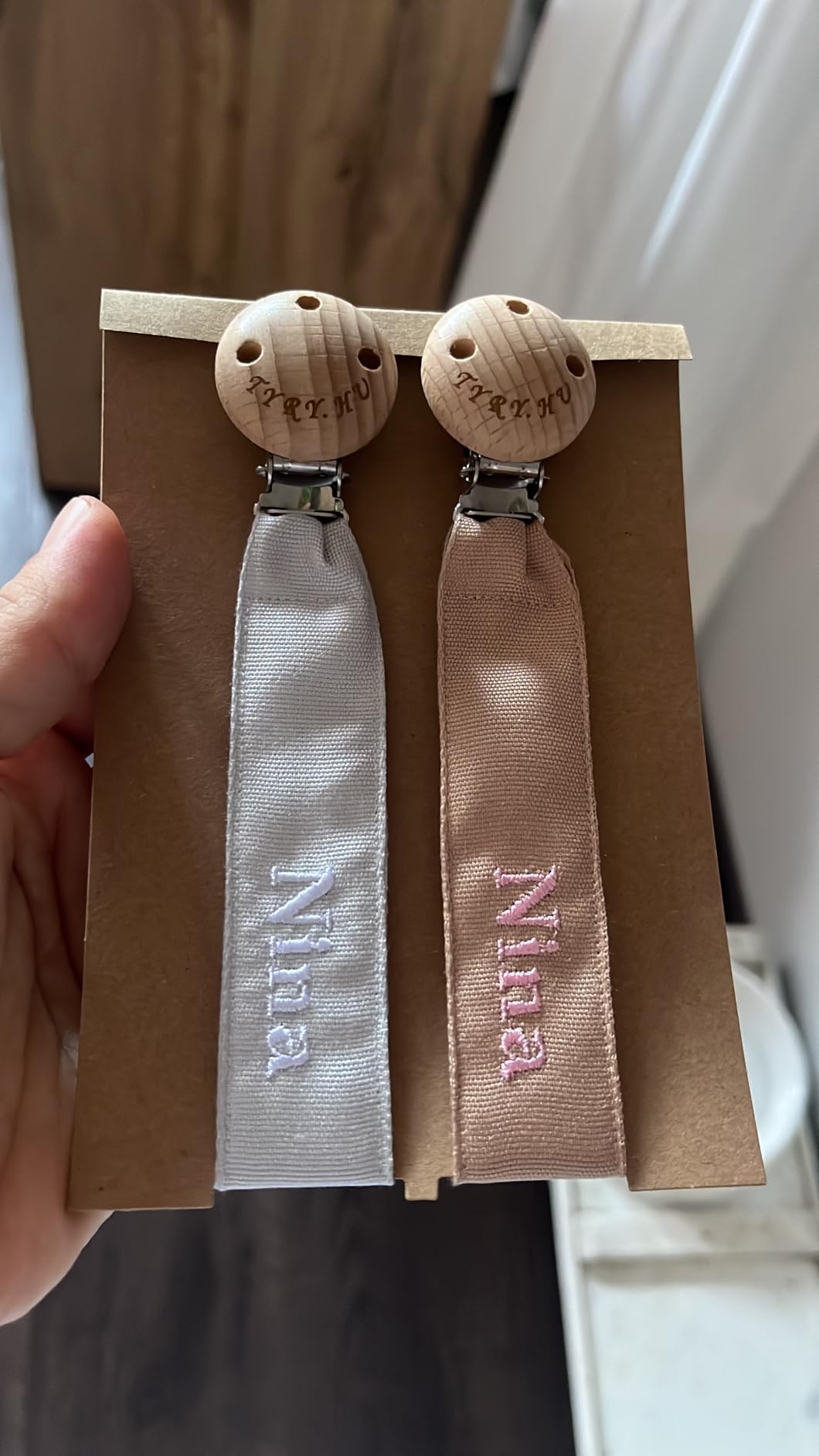 TYRY.HU Customize Name catenella portaciuccio rosa ciano 2 pezzi