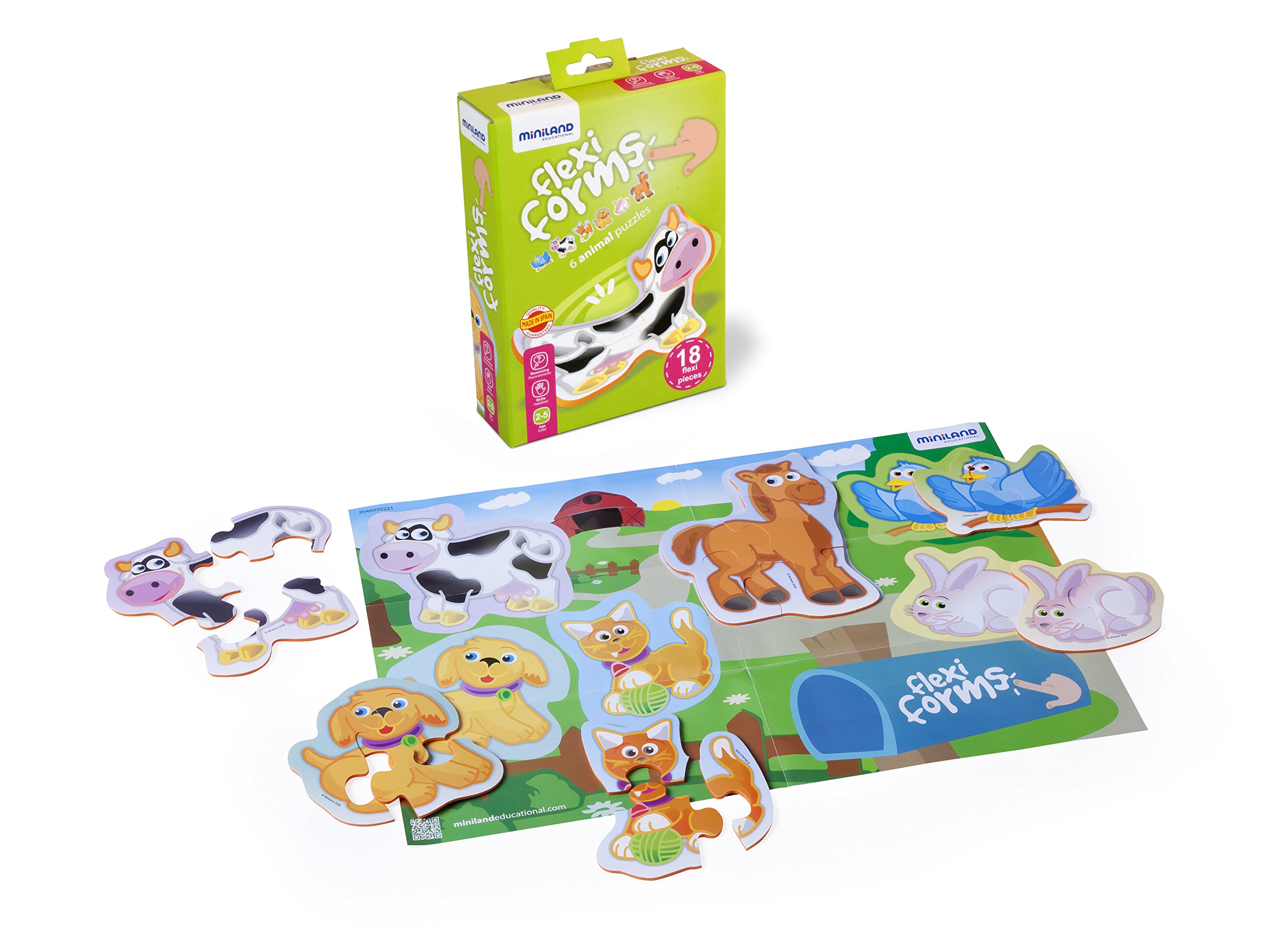 Miniland Flexi Forms 45311 puzzle 6 animali 18 pezzi