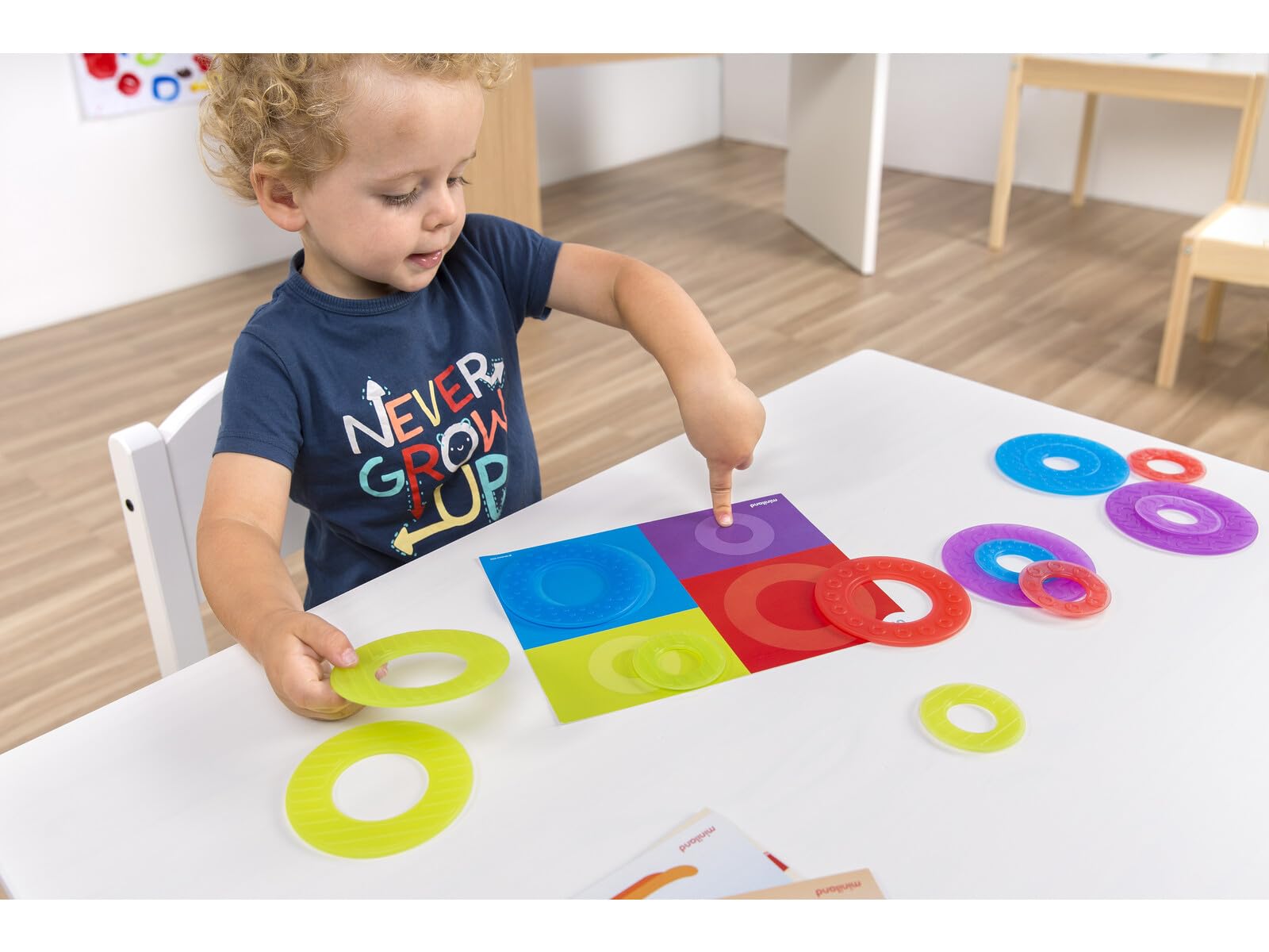 Miniland Math Color anelli traslucidi 16 pezzi tavolo luminoso