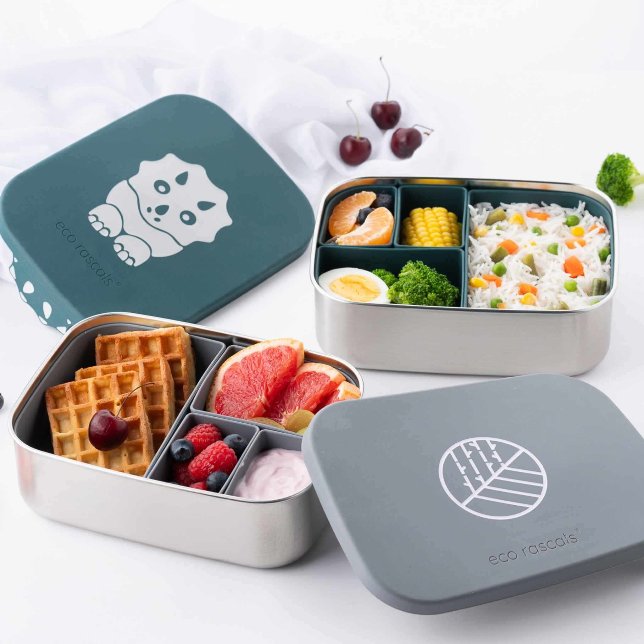 Eco Rascals Lunchboxes portapranzo acciaio argento 1600 ml