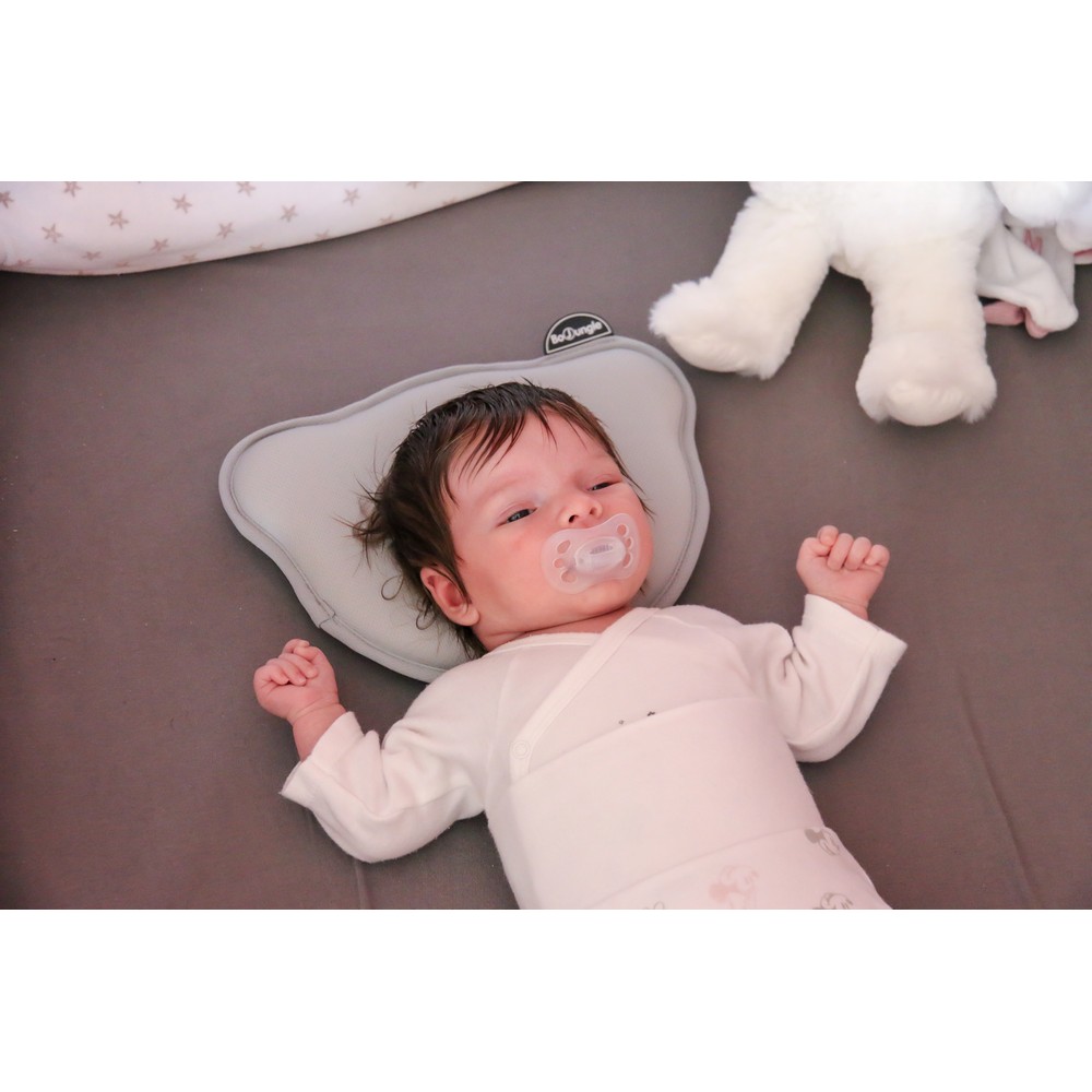 BoJungle Sleep B-Cosy Cuscino Testa Neonato Grigio Jersey