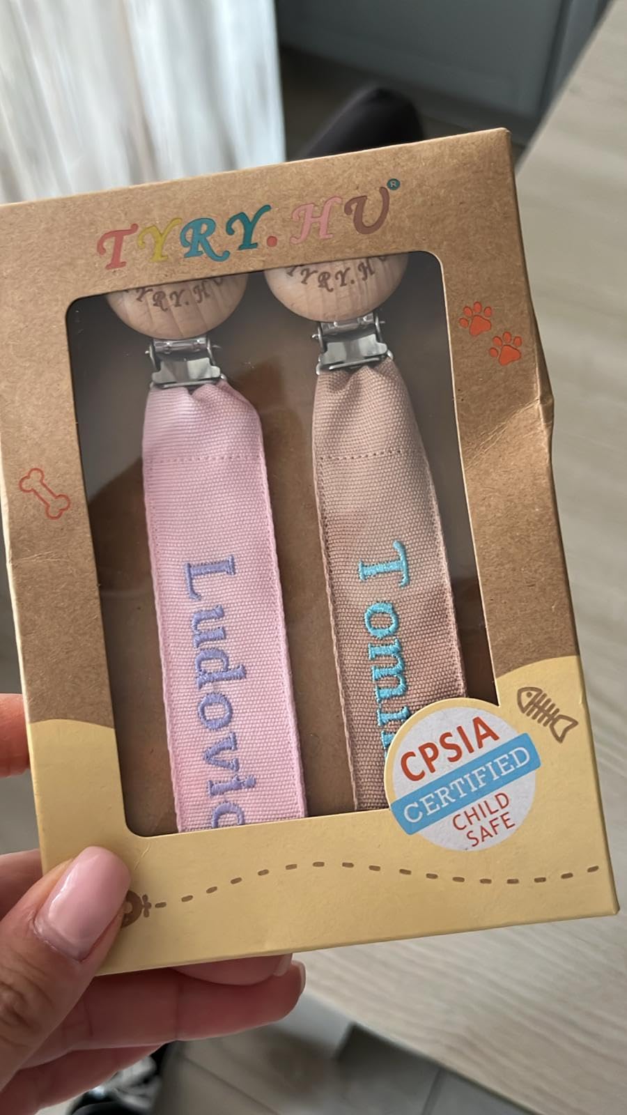TYRY.HU Customize Name catenella portaciuccio rosa ciano 2 pezzi