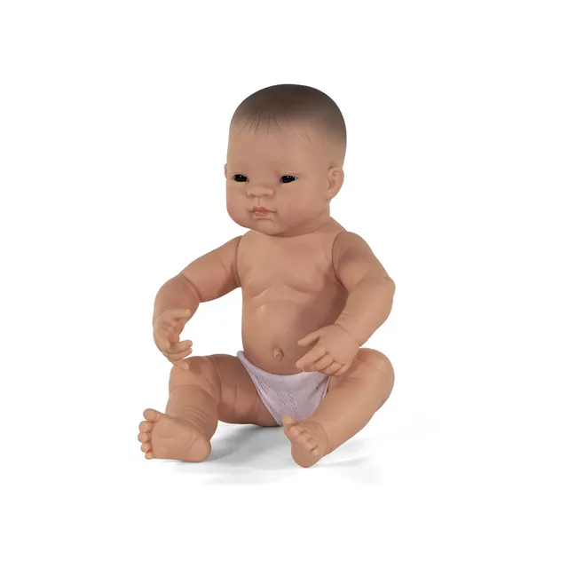 Miniland Bambola Neonato Asiatico 40 cm vinile vaniglia