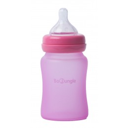 BoJungle B-Thermo Biberon Vetro Rosa 150 ml