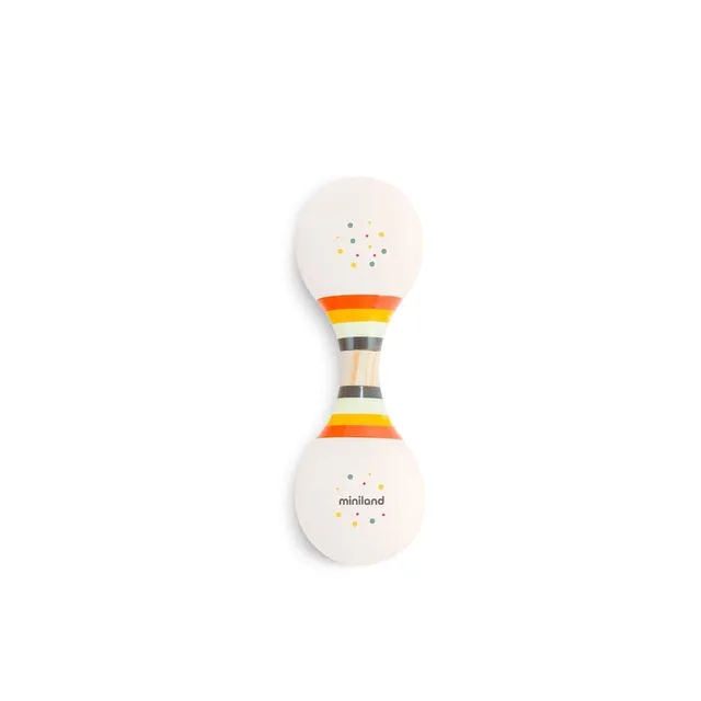Miniland Soft Duo Rattle sonaglio neonato silicone 0 mesi doppio