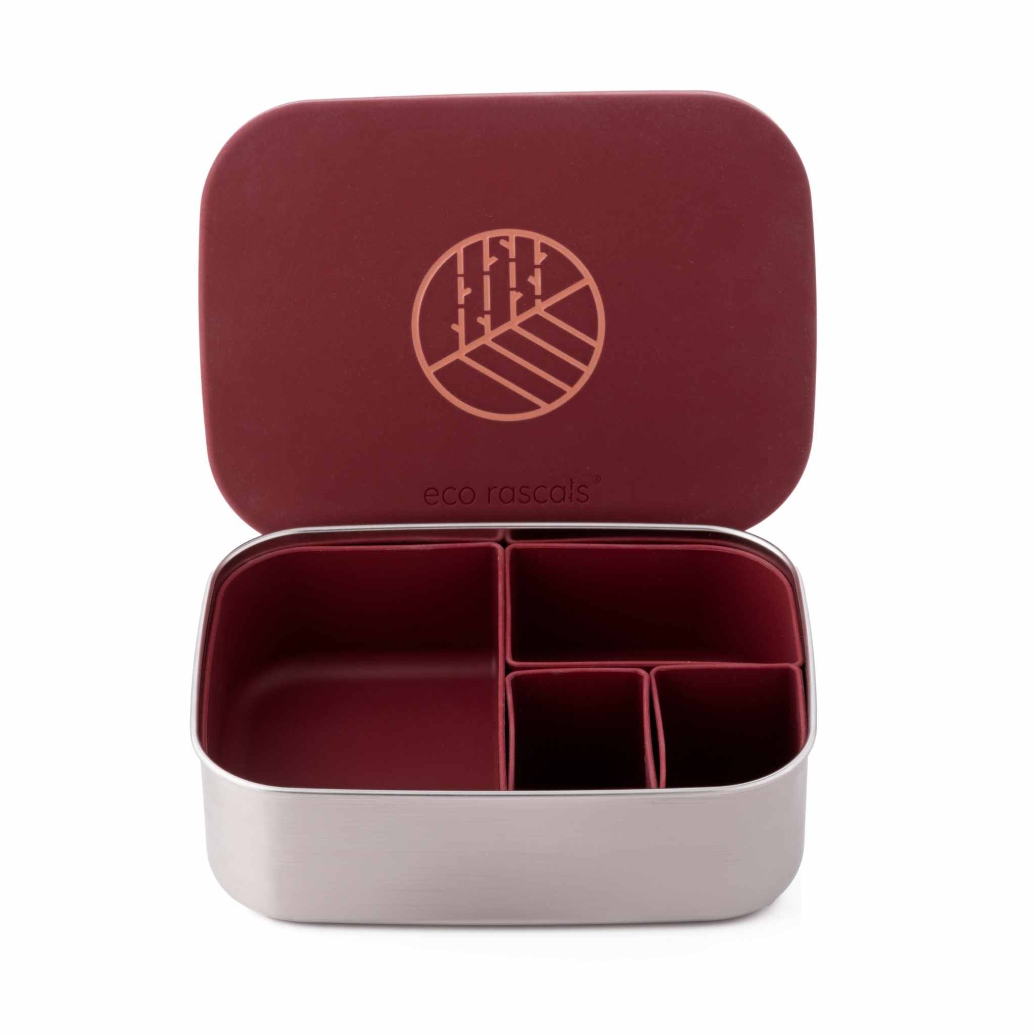 Eco Rascals Lunchboxes Portapranzo Acciaio Bordeaux 1600 ml