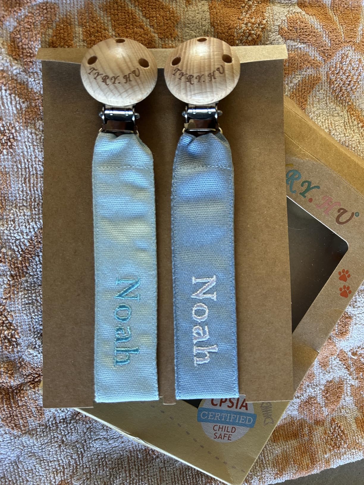 TYRY.HU Customize Name catenella portaciuccio rosa ciano 2 pezzi