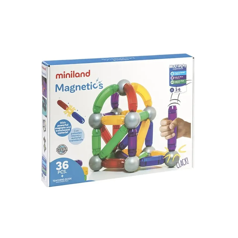 Miniland Giochi magnetici 94105 gioco didattico 36 pezzi colori