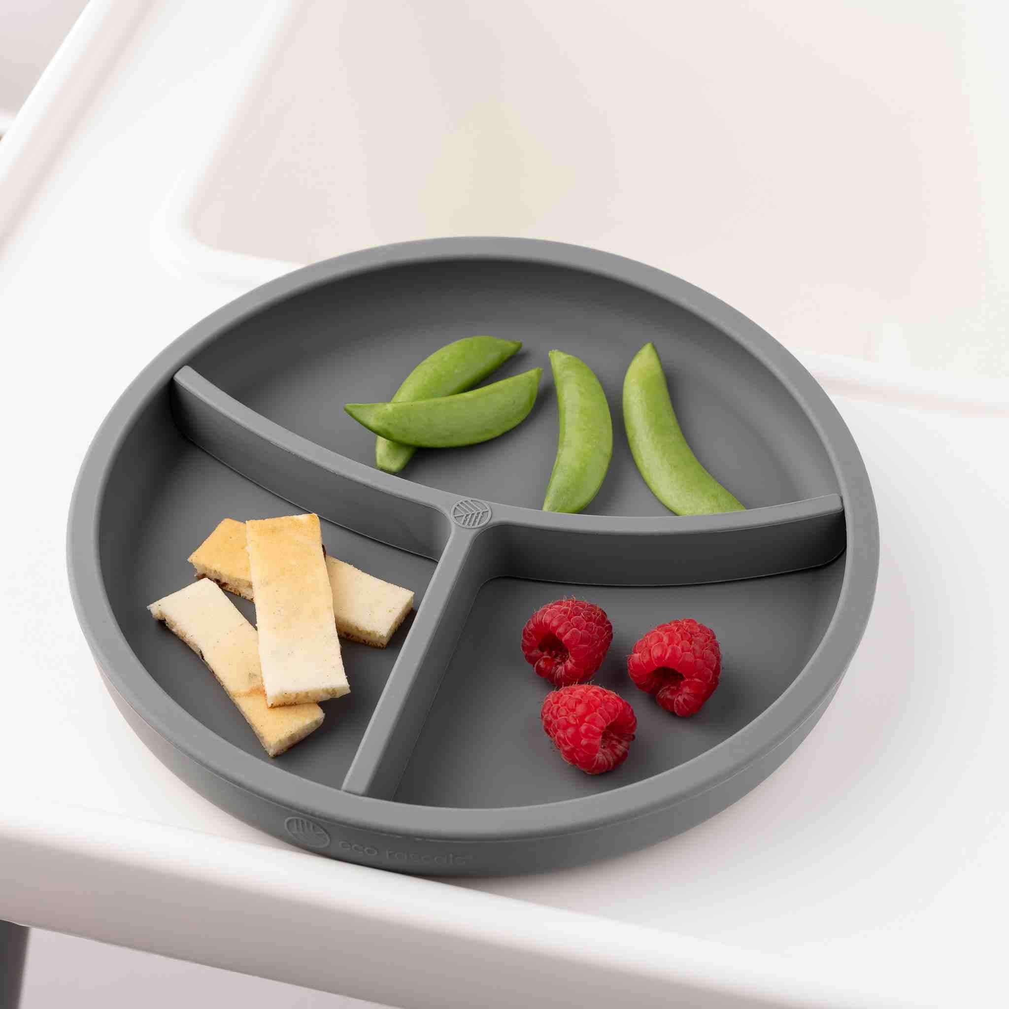 Eco Rascals Silicone Divider Plates piatto argento con divisore