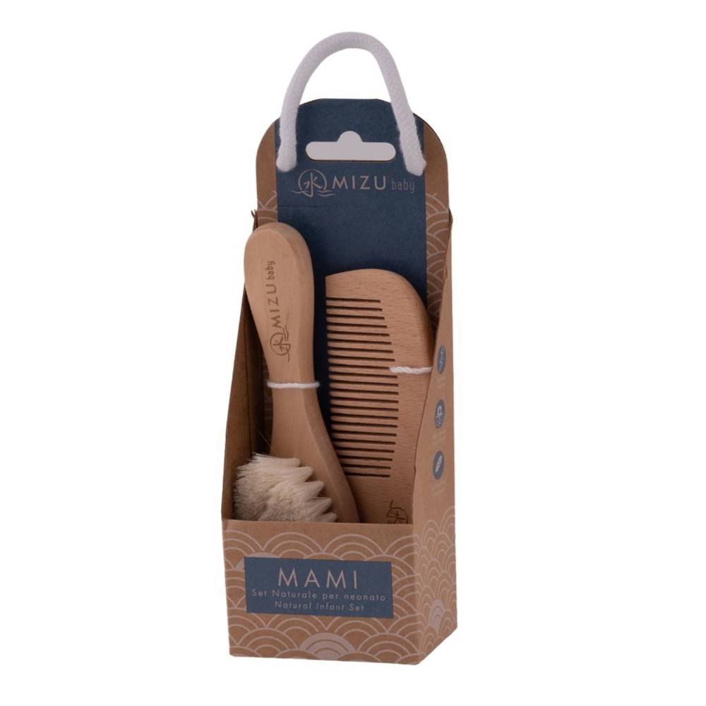 Mizu Baby Mami Set Spazzola Pettine Bamboo Neonato