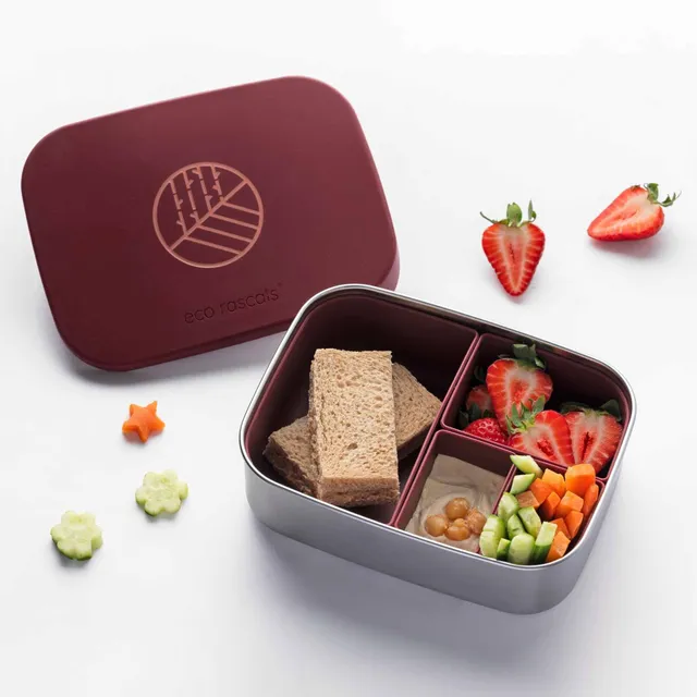 Eco Rascals Lunchboxes Portapranzo Acciaio Bordeaux 1600 ml