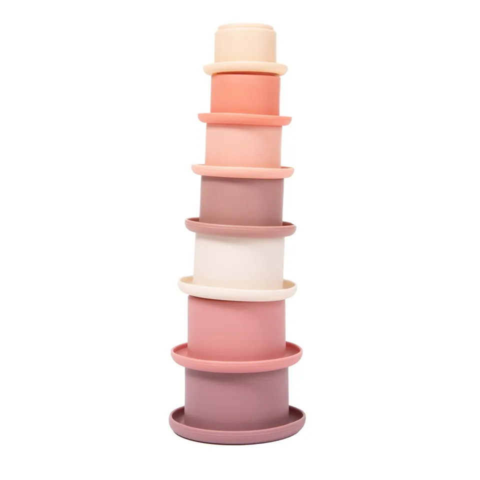 BoJungle Grooming B-Stacking Cups Giochi Bagnetto Rosa Silicone