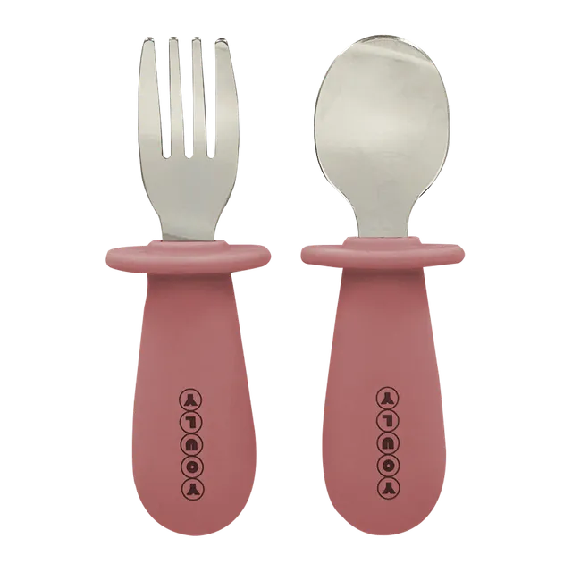Youly Kinderbestek Posate Bimbi Vintage Rosa Acciaio