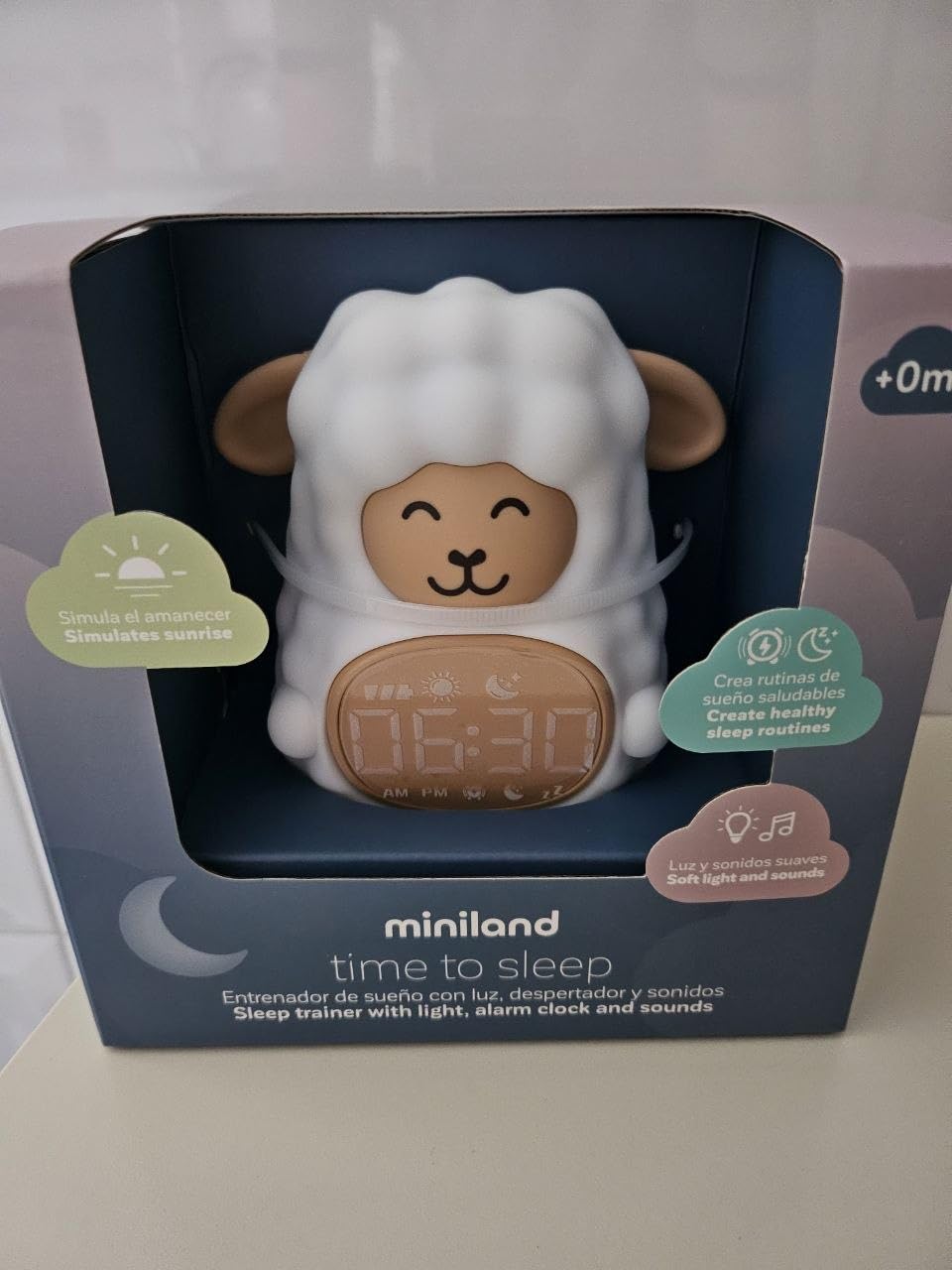 Miniland Time to Sleep luce notturna sleep trainer rgb alba