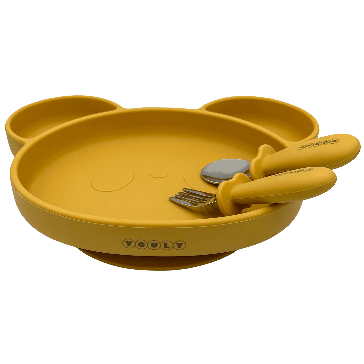 Youly Beer piatto orso giallo ocra ventosa silicone