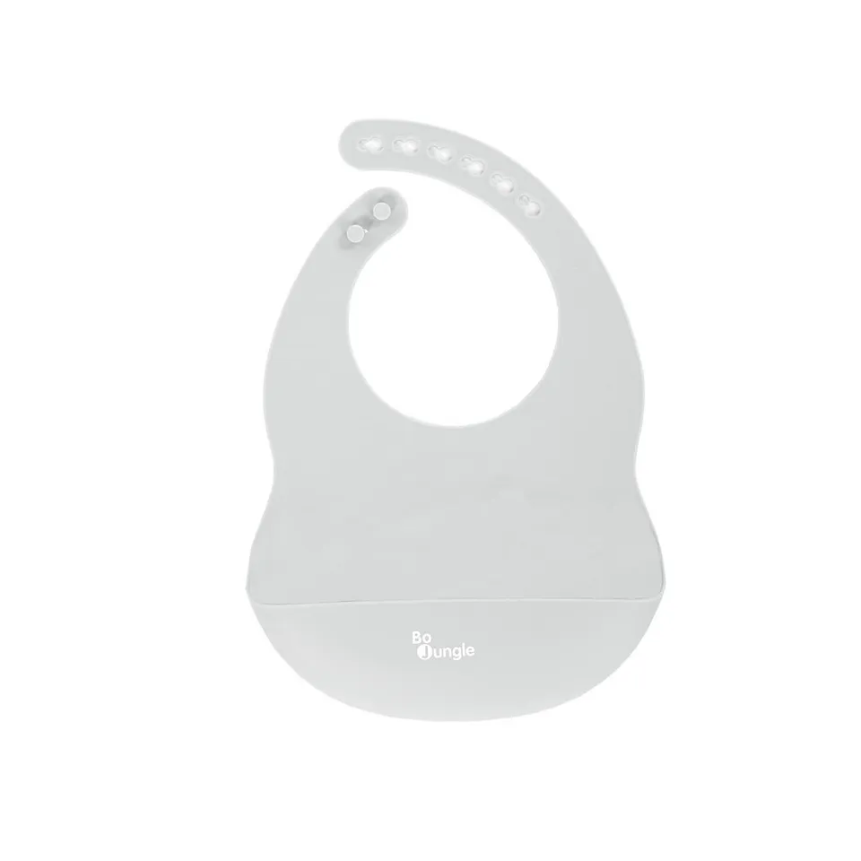 BoJungle Food & Drink bavaglino silicone grigio tasca