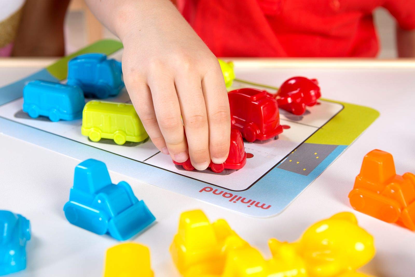 Miniland Sort & Count gioco veicoli 36 pezzi 6 colori