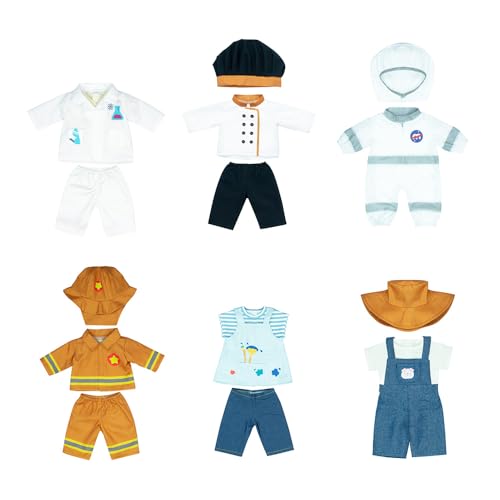 Miniland Bambole 38 cm set 6 costumi mestieri ruolo