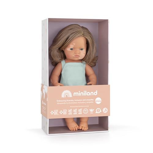 Miniland Colourful Bambola Vitiligine 38 cm Biondo Scuro